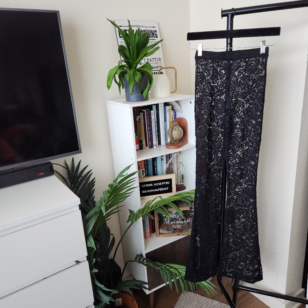 ICON Swim Black Lace High Waist Flared Swimsuit Cover Up Pants